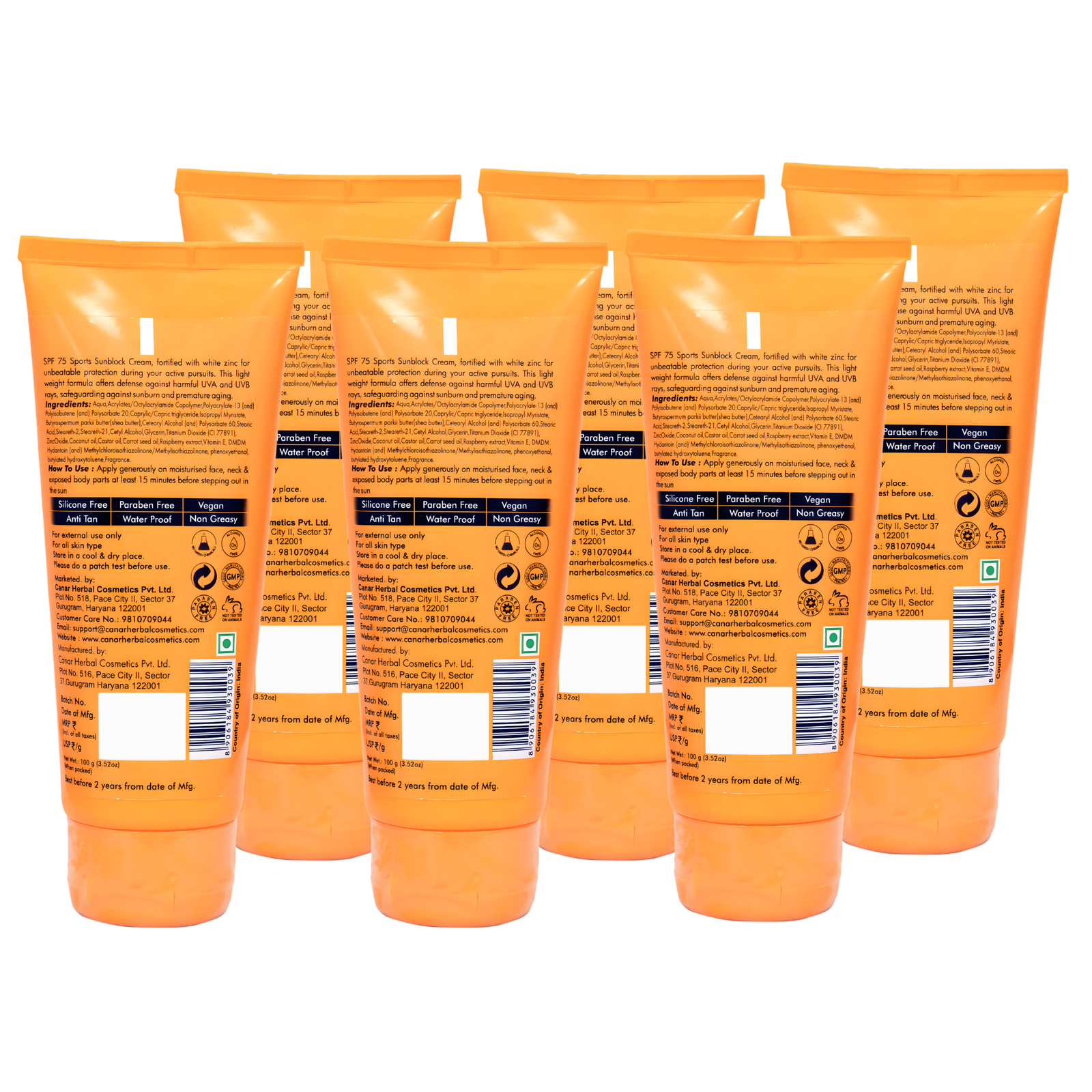 White Zinc 100g 6 pack