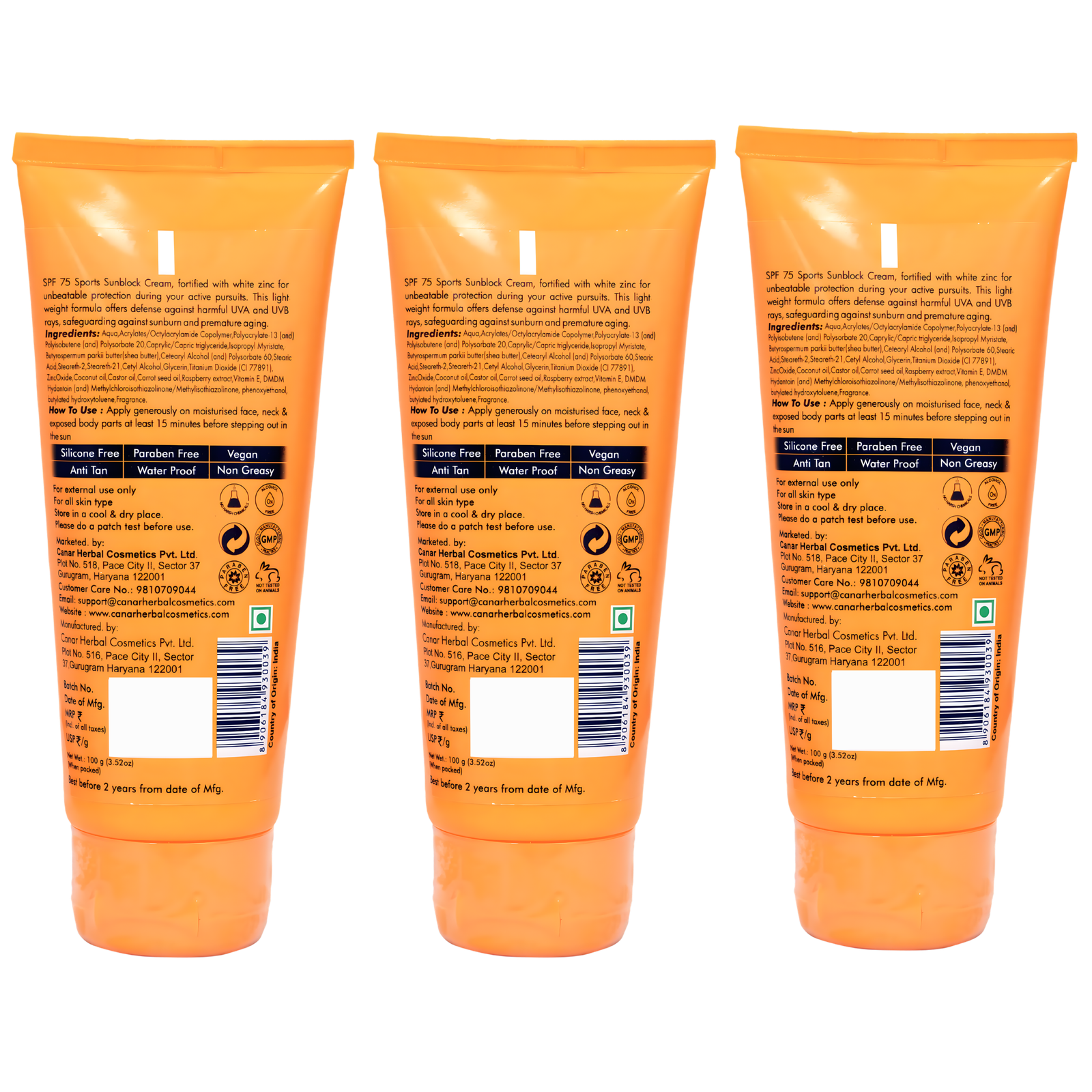 White Zinc 100gm 3 pack